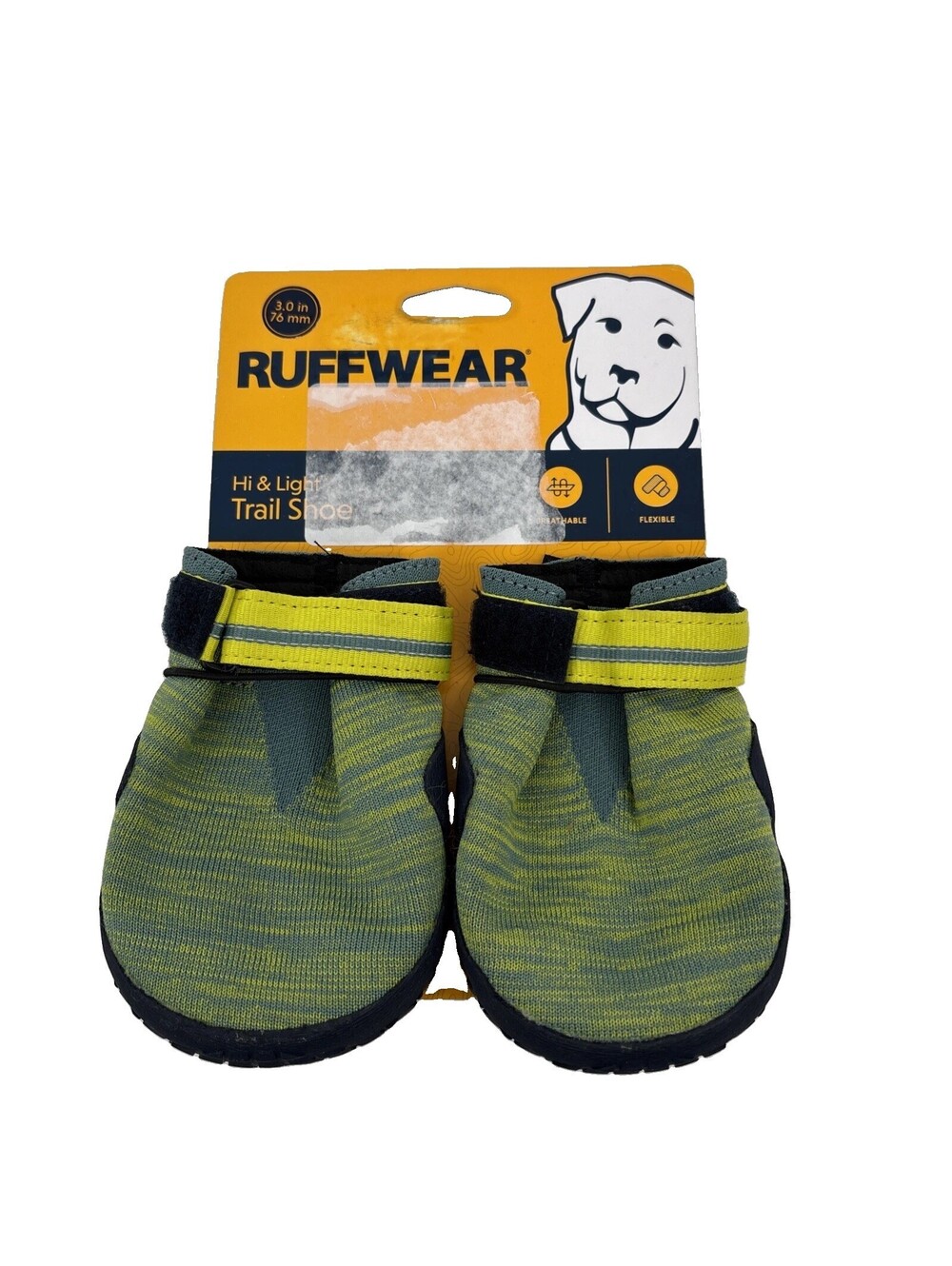 Ruffwear Hi & Light Trail Dog Shoes Pair 3.00β 76mm River Rock Green New